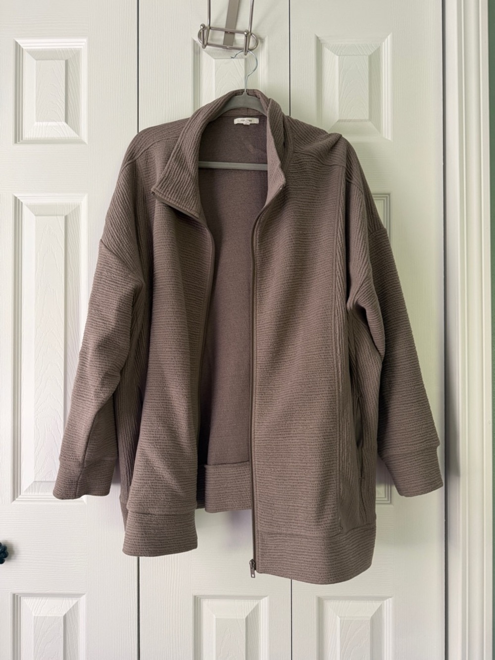 Maurices Mauve-Taupe Textured Zip Bomber Jacket